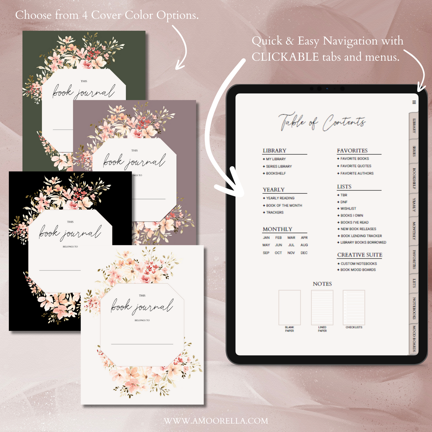 Digital Book Reading Journal for Tablets