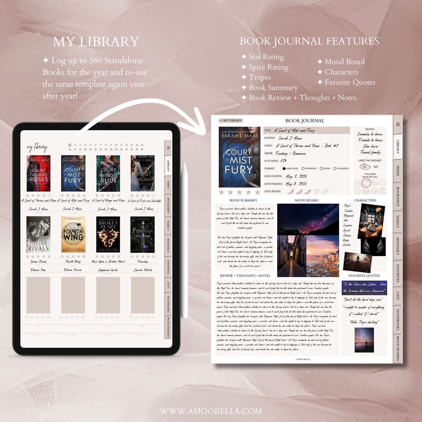 Digital Book Reading Journal for Tablets