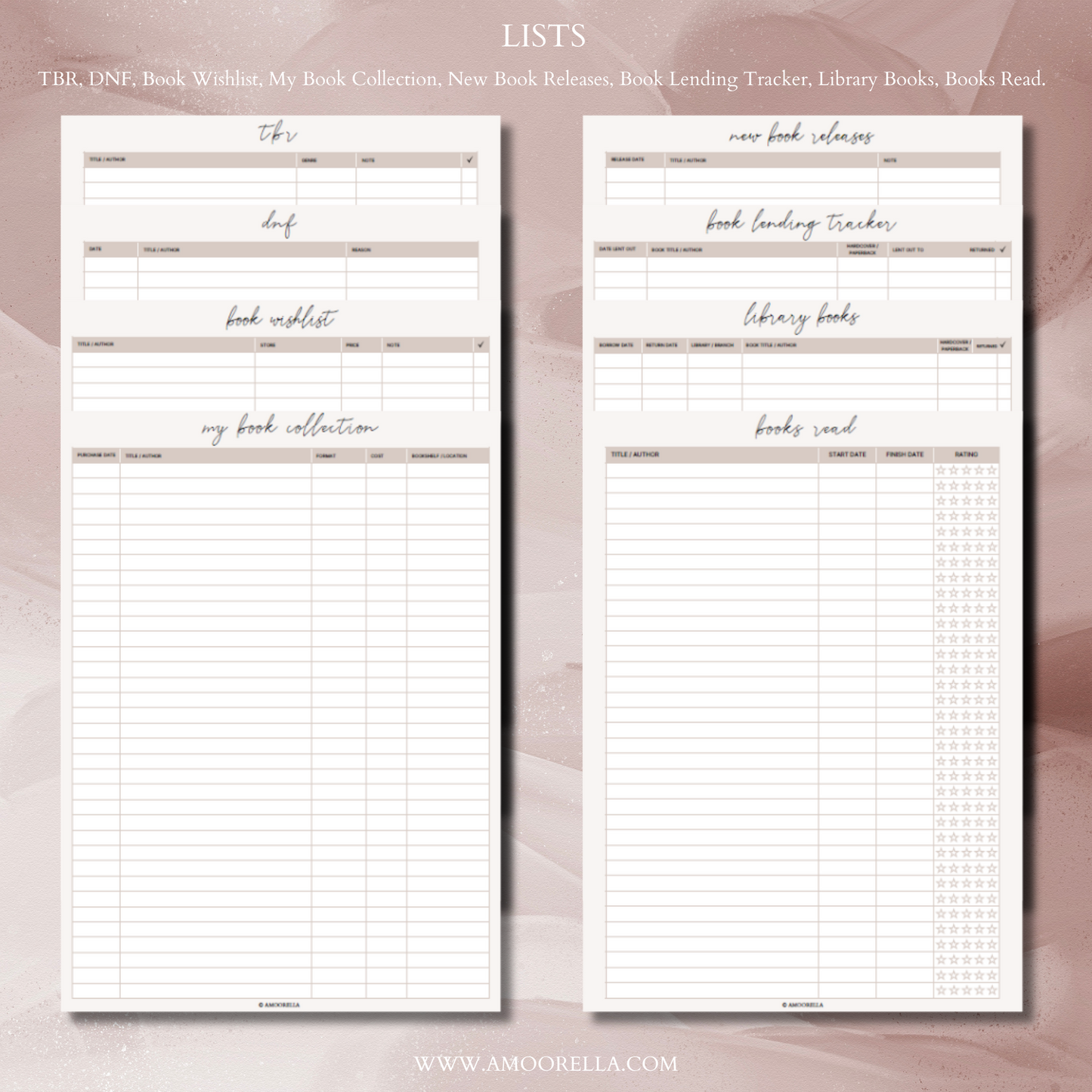 Digital Book Reading Journal for Tablets
