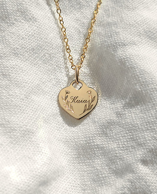 Floral Name Tag Necklace | BELLA
