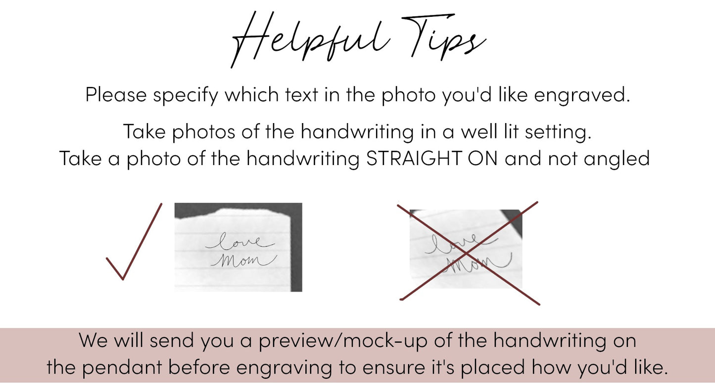 Actual Handwriting Engraving | KOA