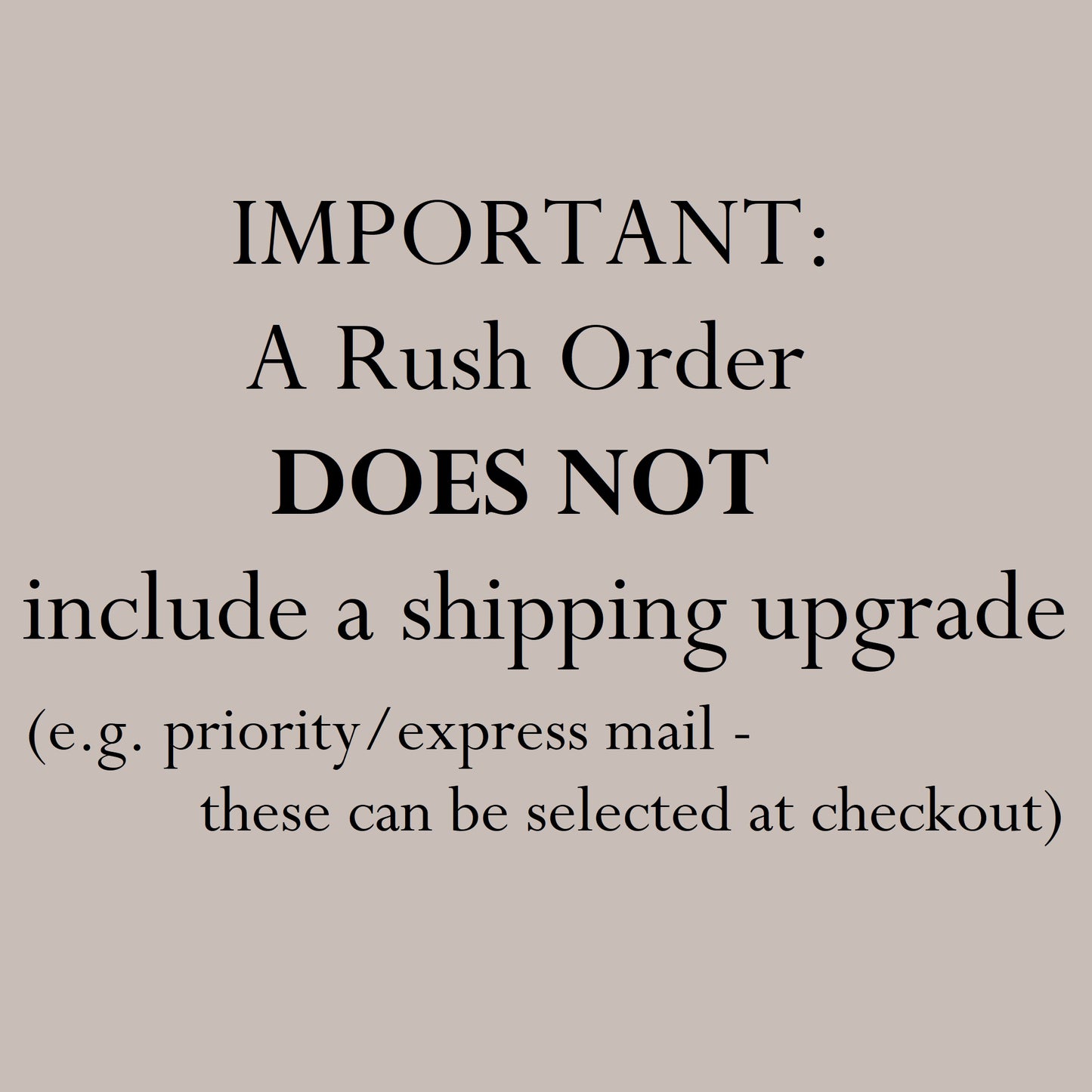 RUSH Order