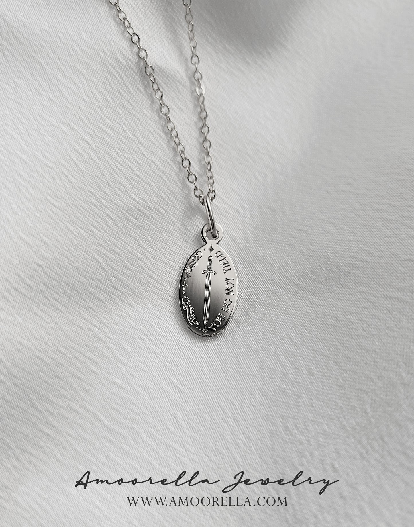 You Do Not Yield + Wyrdmarks Symbols Necklace Pendant 14k Gold Filled or Sterling Silver Sarah J Maas Throne of Glass Series Officially Licensed
