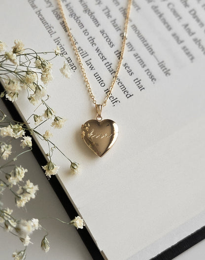 Heart Photo Locket (Engravable)