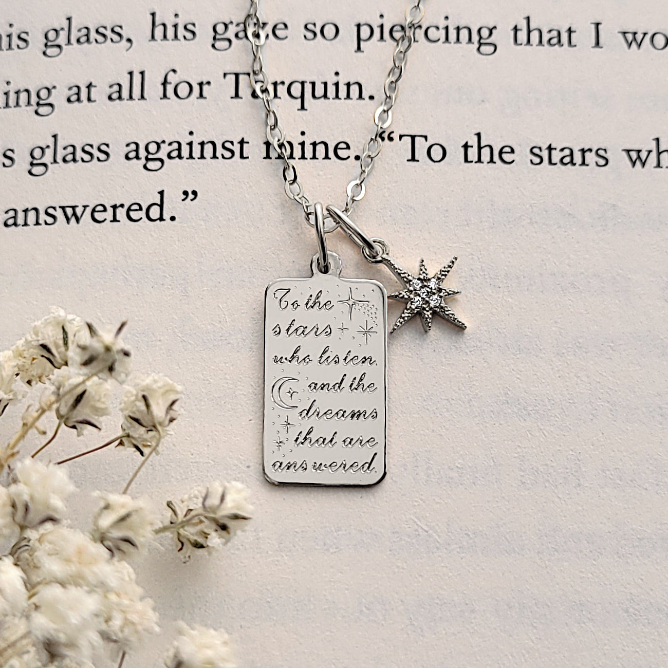 ACOMAF Quote Necklace + North Star Charm | ACOTAR Series