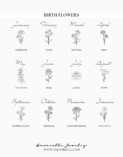 Birthflower + Signature Name | Kaia