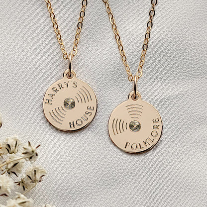 Custom Vinyl Record Album Disc Necklace