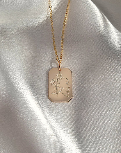 Birthflower + Signature Name | Kaia