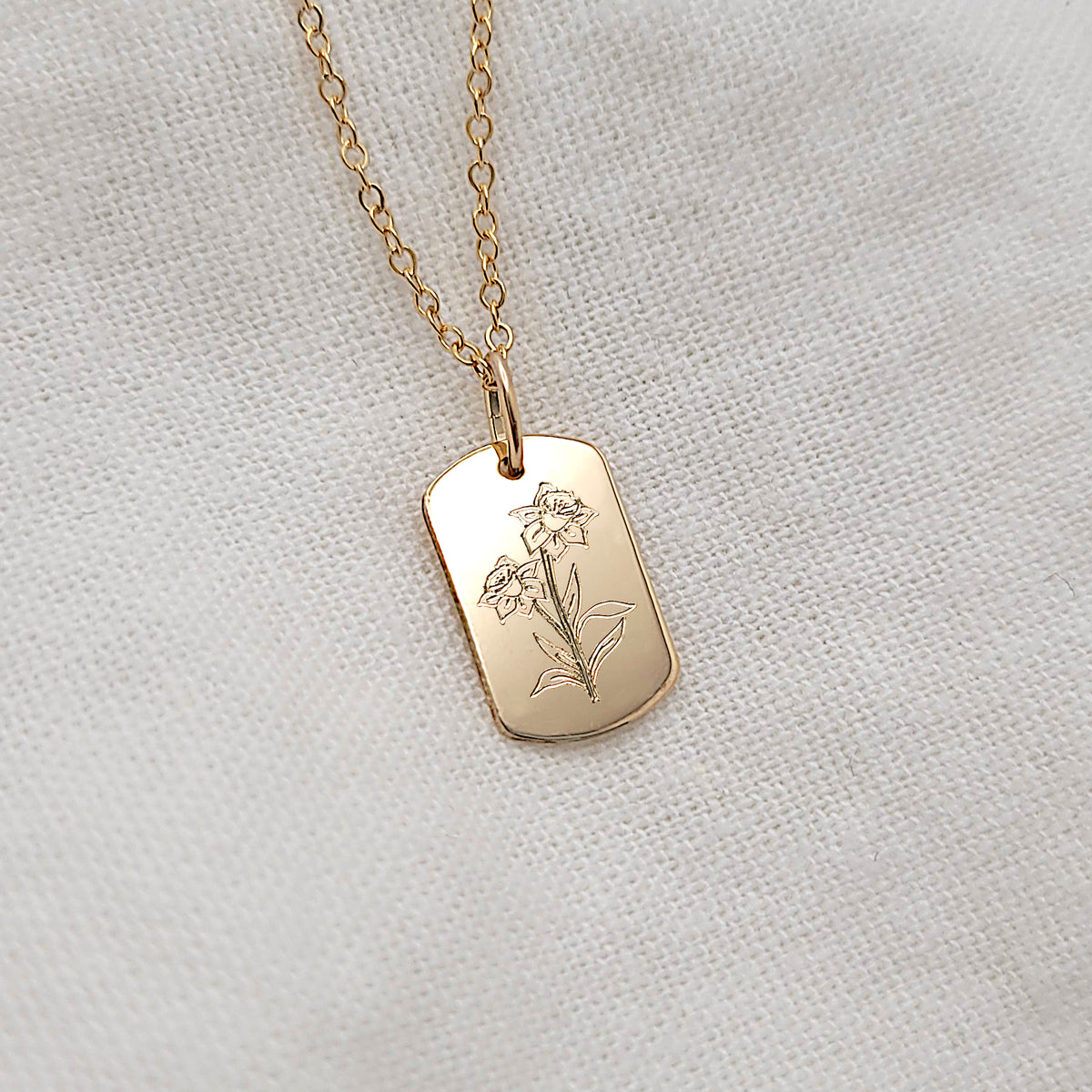 Custom Engraved Mini Dog Tag Necklace | Customize Font & See an 