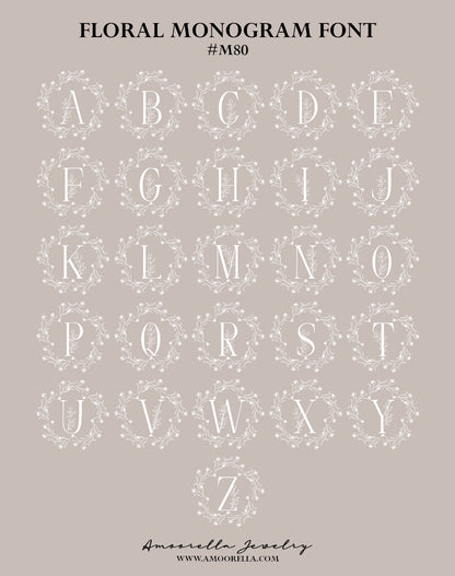 Floral Monogram Initial Necklace