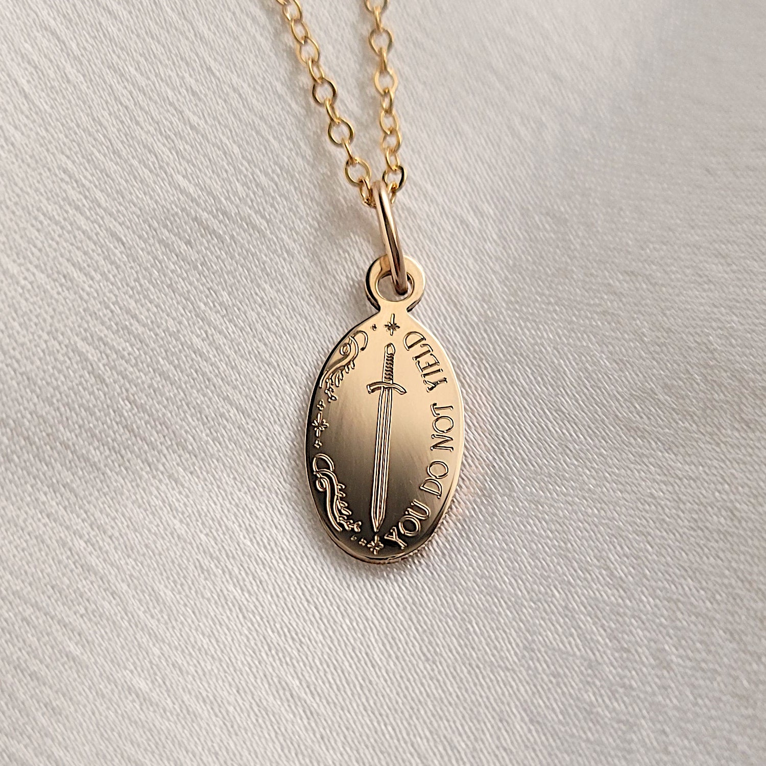 You Do Not Yield + Wyrdmarks Symbols Necklace Pendant 14k Gold Filled or Sterling Silver Sarah J Maas Throne of Glass Series Officially Licensed