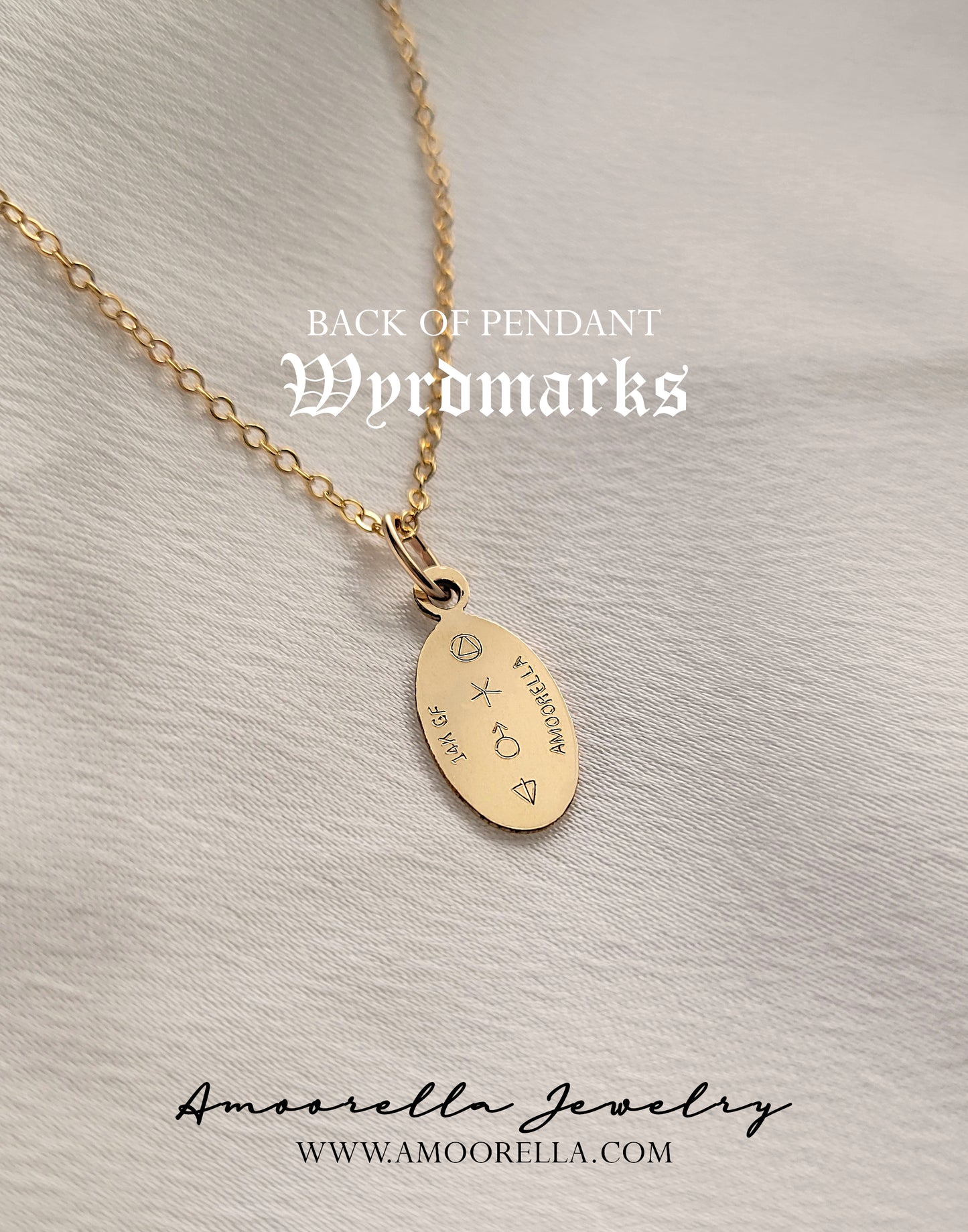 You Do Not Yield + Wyrdmarks Symbols Necklace Pendant 14k Gold Filled or Sterling Silver Sarah J Maas Throne of Glass Series Officially Licensed